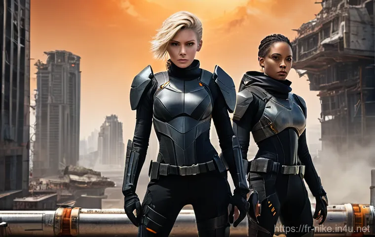 승리의여신 니케 공식 팬 활동 일정 - **Stellar Blade Collaboration: Eve and Raven in Action**
A dynamic, full-body portrait of Eve an...