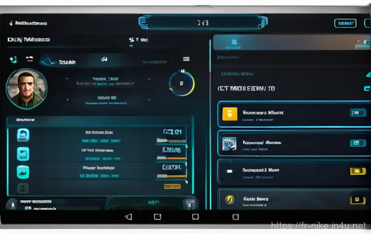 승리의여신 니케 UI 개편 제안 - **A Personalized NIKKE Command Center Dashboard:**
"A sleek, futuristic mobile game interface sh...