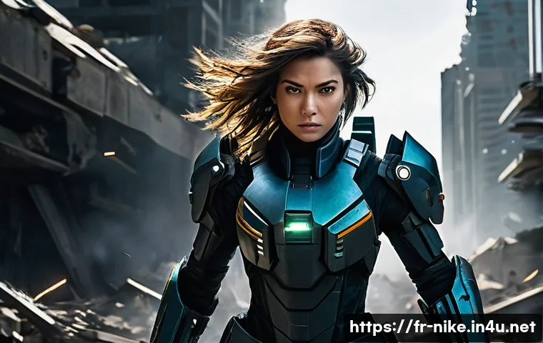 승리의여신 니케 스크린샷 퀄리티 향상 - **Prompt 1: Dynamic Action in a Ruined City**
A highly detailed, cinematic shot of a solo Nikke,...